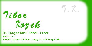 tibor kozek business card